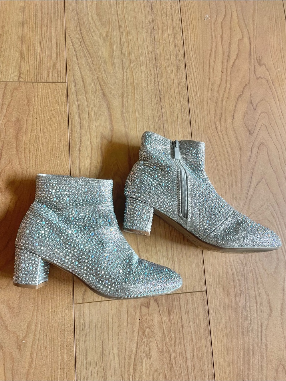 Link Silver Crystal Kids Ankle Boots